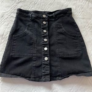 altar’d state black button jean skirt size small